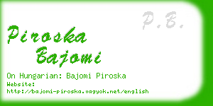 piroska bajomi business card